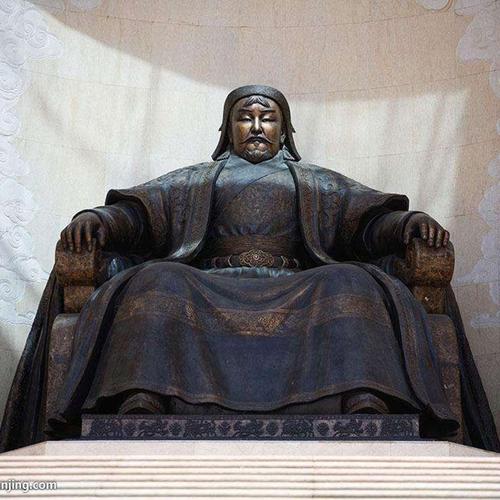 树脂厂家蒙古族成吉思汗雕塑加工忽必烈雕像玻璃钢仿铜石膏大摆件