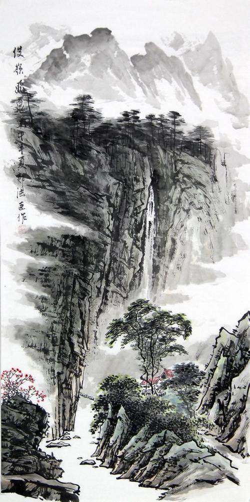 四尺山水写意国画,喜欢的可私信我,_中国画吧_百度贴吧