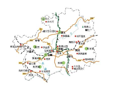 介绍贵州旅游景点分区分布情况