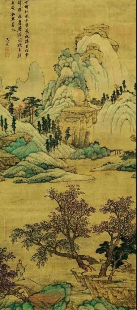 山水画的程式化中虽然都有点苔,但是以元代的钱选,赵孟頫为代表的作品