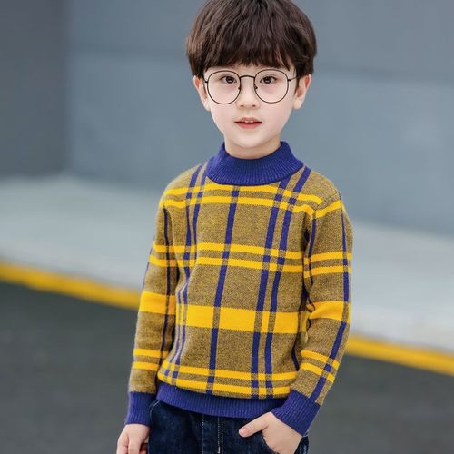 童装男童毛衣加绒加厚2020秋冬新款韩版中大儿童小男孩针织线毛衫