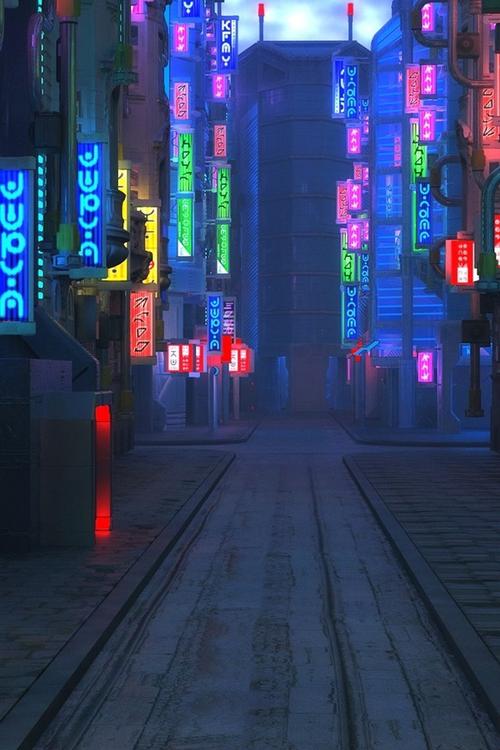 银翼杀手2049,未来的城市,街道,夜晚,灯 iphone 壁纸