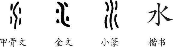 水字义水字的字形演变小篆隶书楷书写法水