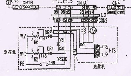 二保焊机otc送丝机的六条线哪条是负极,如何用量电压法检查线路是否