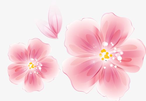 手绘水墨粉色花朵图案