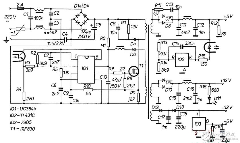 uc3844应用电路图大全充电器电路开关电源电路反激式变换电路