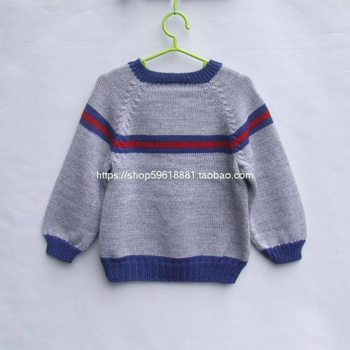 婴儿纯手工编织男宝宝低领羊毛套衫2016年新款款式新三利羊毛编织质量
