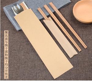 一次性牛皮纸筷子套 筷子包装袋 餐具套 餐饮专用四件套200只/包