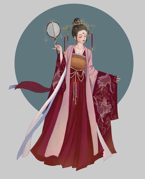 鹤舞长生的中国风人物插画图片