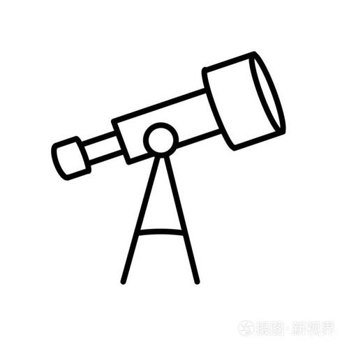 望远镜图标矢量被隔离在白色背景, 望远镜 si插画-正版商用图片0sq1eu