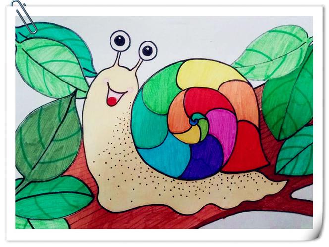 蜗牛-水彩画图集图片_儿童水彩画_少儿图库_儿童资源网