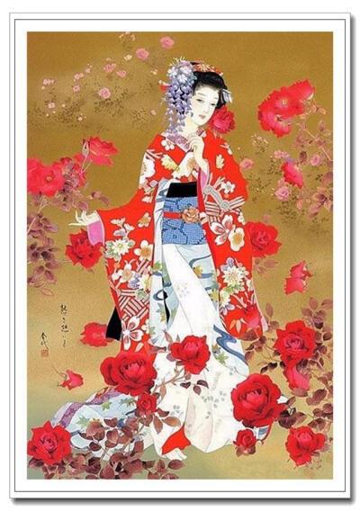 森田春代是生活在明治-昭和年间的日本女画家,她把独特的日本浮世绘与