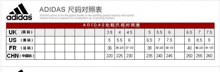 【图】参照阿迪达斯三叶草鞋子尺码表选购合适的鞋子
