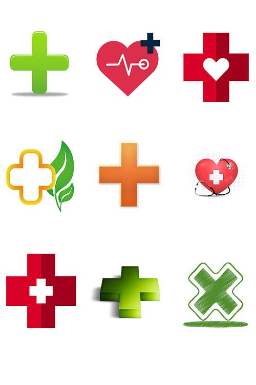 扁平化医疗十字医院图标元素