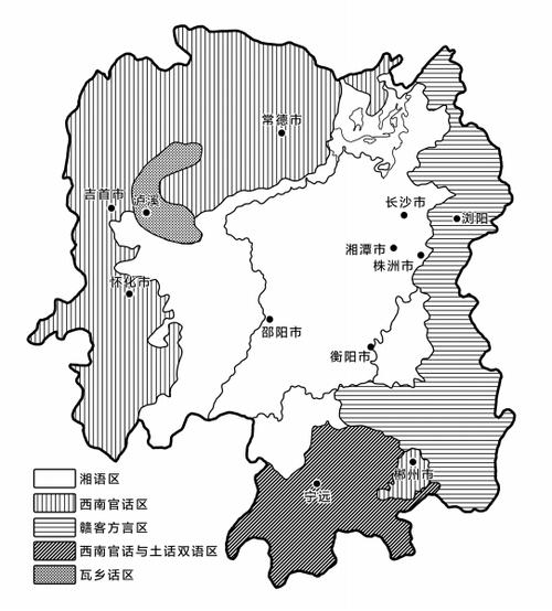 湖南方言分布图.