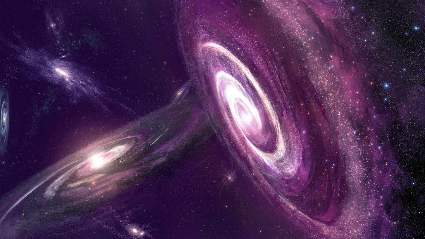美丽的宇宙,恒星,星系,紫色星云 壁纸 - 1366x768