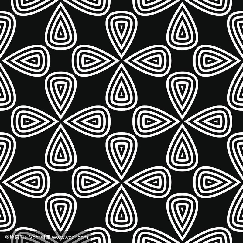 几何形状,四方连续纹样,黑白图片,装饰品,边框