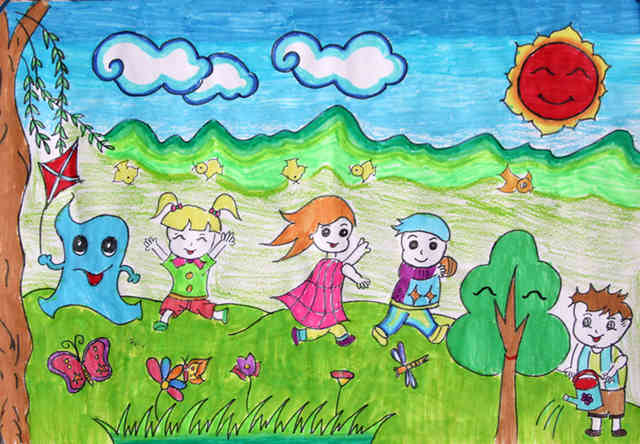 绿色家园儿童画:森林国的故事