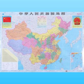 高清中国世界地图全新全国各省份地图行政教育防水覆膜墙贴画10676cm