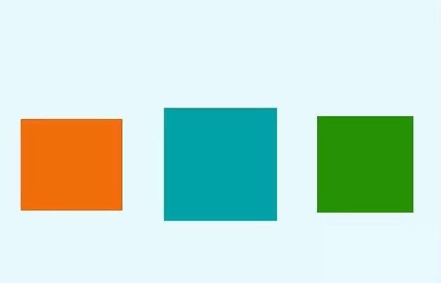 三个图形中,哪一个不完美的正方形?   a.紫色   b.绿色   c.