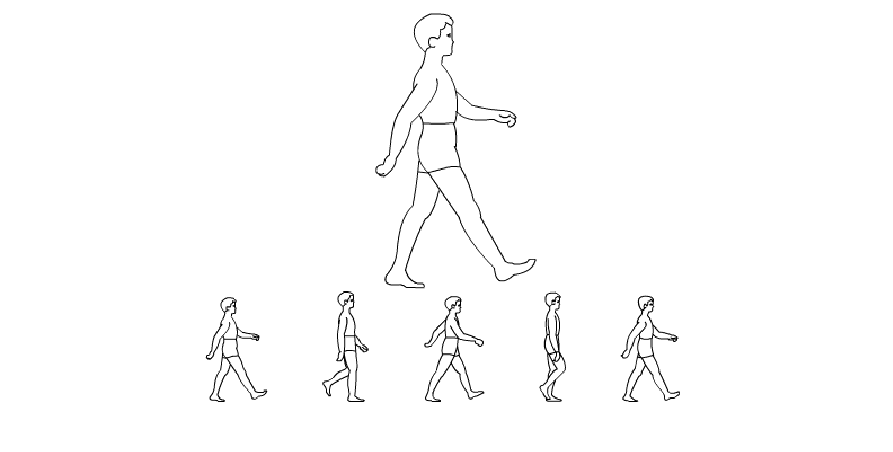 人侧面走路动画制作与走路动作分解
