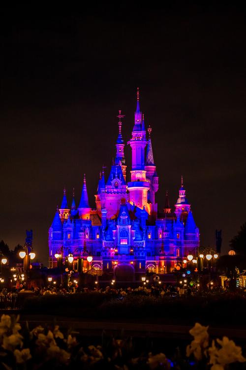 上海迪士尼城堡夜景灯光秀