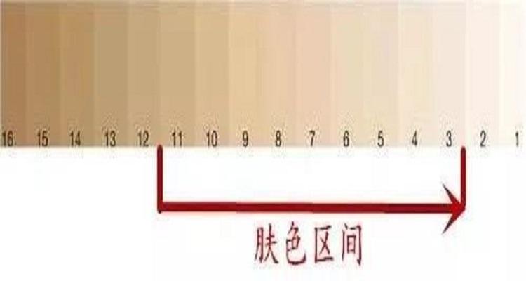 中国皮肤色卡对照表