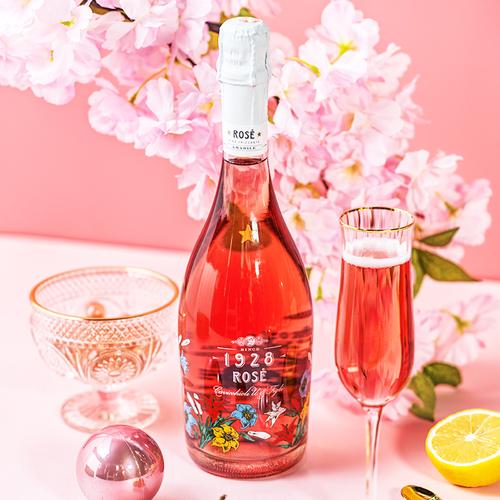 意大利之花桃红甜型起泡原瓶进口低度葡萄酒香槟起泡及香槟葡萄酒
