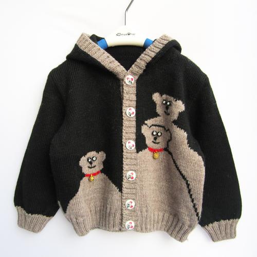 手工编织儿童羊毛线毛衣 男女童连帽线衫开衫 婴幼儿毛衣 外套