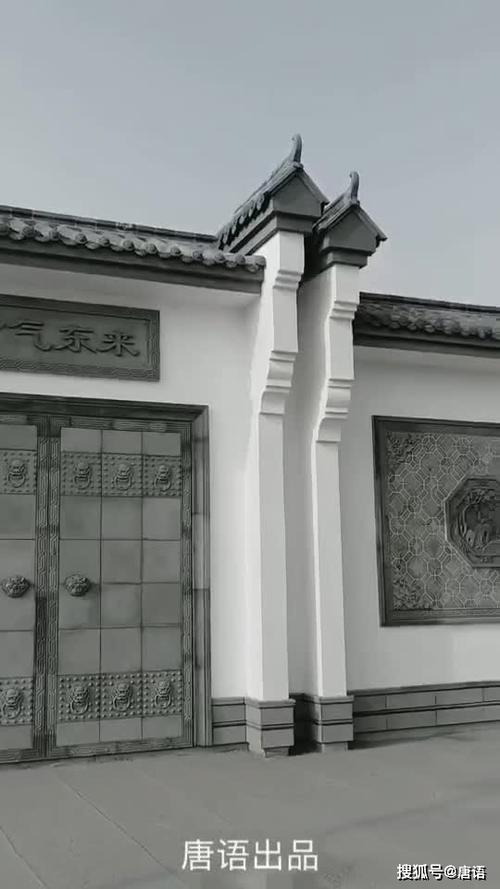中式门楼青砖黛瓦经典徽派建筑