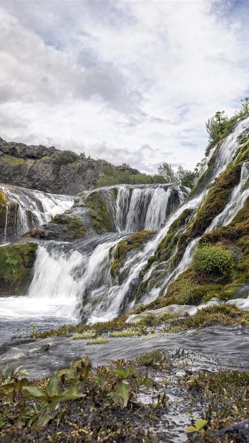 冰岛,瀑布,水流 iphone 壁纸