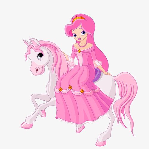 卡通骑马的公主人物设计
