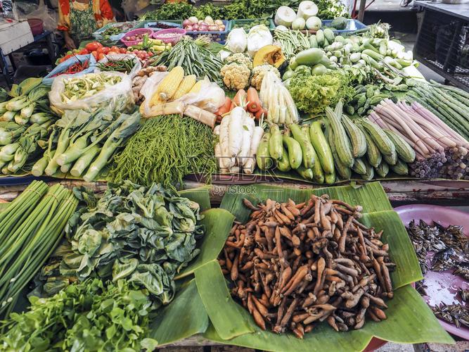 泰国的水果和蔬菜市场照片摄影图片
