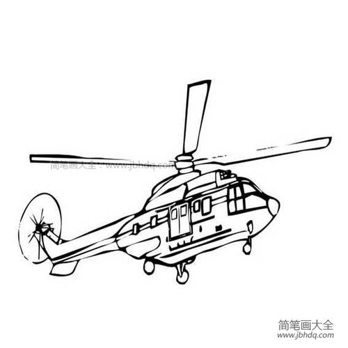 儿童学画直升机_飞机简笔画-简笔画大全