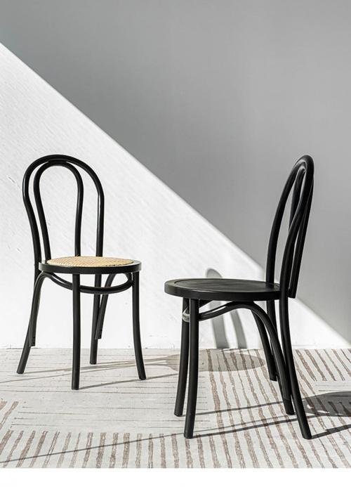 thonet椅美式法式复古索耐特椅子北欧设计师家用中古藤编实木餐椅胡桃