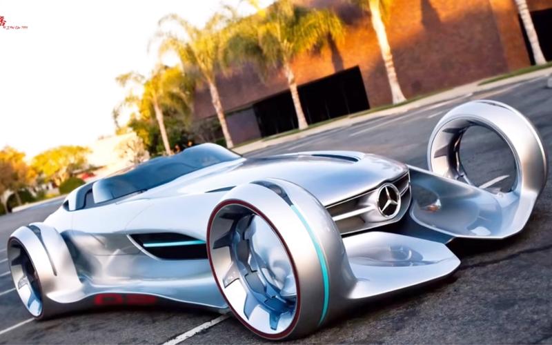 奔驰silver arrow概念车,镂空的无轴心车轮设计,科技感十足!