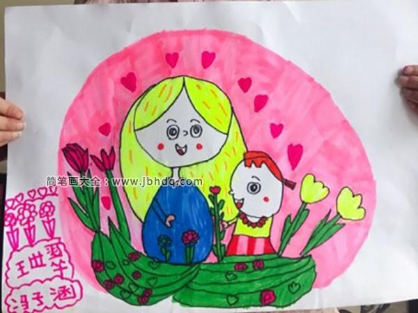 母亲节创意儿童画 妈妈我爱您(3)_母亲节儿童画-画画图片大全