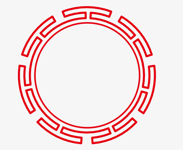 矢量中国红圆形边框