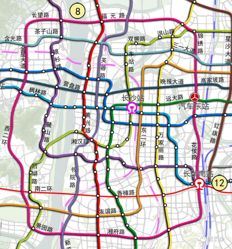 长沙规划18条地铁线路基本走向公布