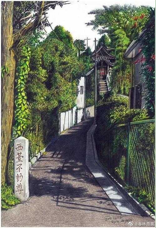 彩铅风景|by 日本画家林亮太这样的写实风景你喜欢吗?