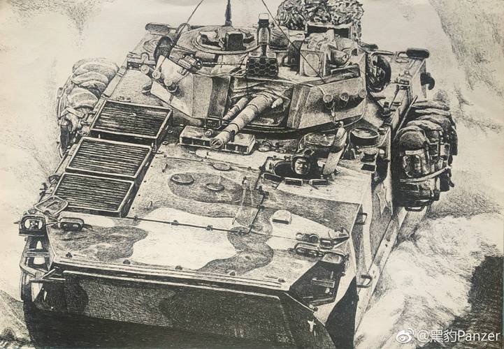 手绘军事素描——中国坦克装甲车辆
