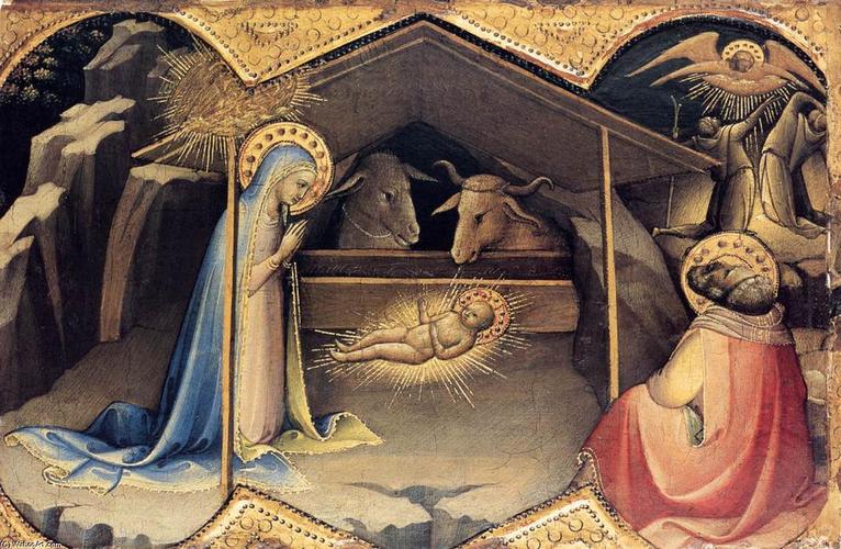 "的 耶稣诞生", 蛋彩画 通过 lorenzo monaco (1370-1425, italy)
