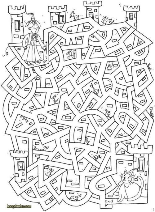 在线迷宫游戏图片a4可打印-红豆饭小学生简笔画大全