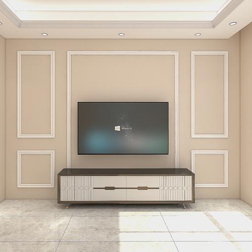 跨联kualian钛金条实木线条装饰电视墙金属边框造型客厅背景墙烤漆木