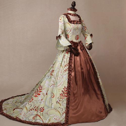 欧式中世纪复古宫廷贵族女士礼服连衣裙女舞台话剧本杀演出服道具