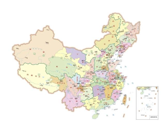 1951年全国行政区划图源:《中华人民共和国行政区划沿革地图集》来