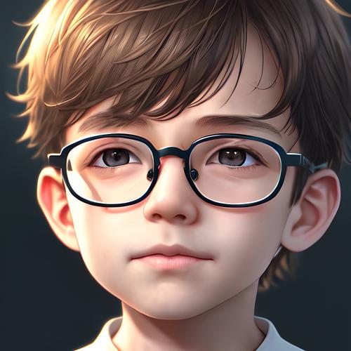 戴眼镜的帅气小男孩头像图片