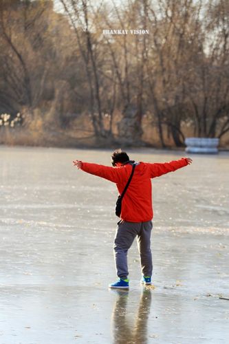 【实拍】大雪时节:紫竹院公园冰上行走