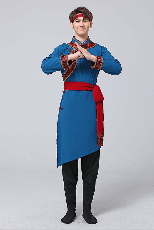 蒙族舞蹈蒙古舞服装男表演艺考蒙古舞蹈演出服装练功服民族蒙族舞红色