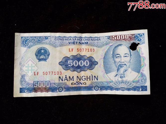 纸币1991年越南人民共和国5000盾胡志明像电力